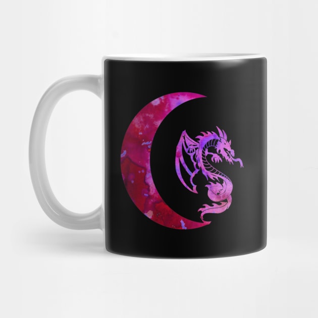 Purple Crescent Moon and Dragon by ZeichenbloQ